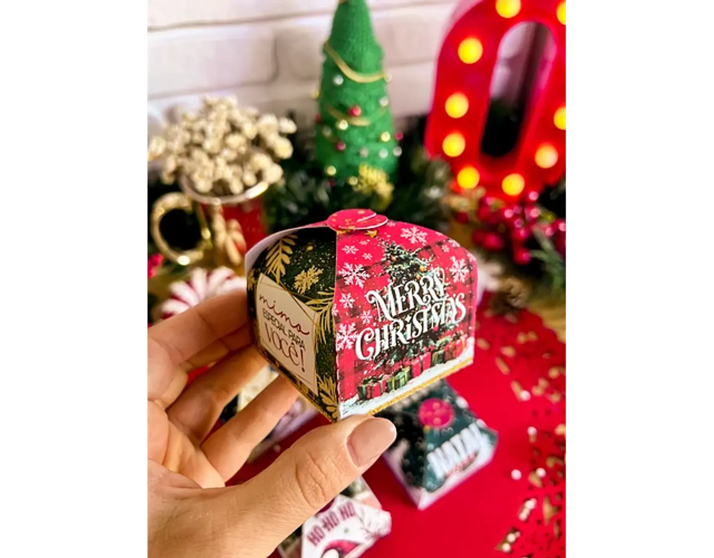 Arquivo Natal Caixinha Bombom Tampa Encaixe - Ilustracin 3