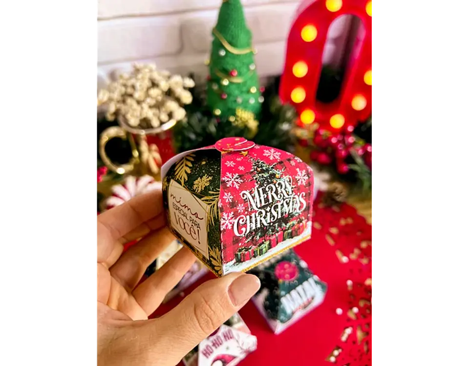 Arquivo Natal Caixinha Bombom Tampa Encaixe - Ilustracin 3