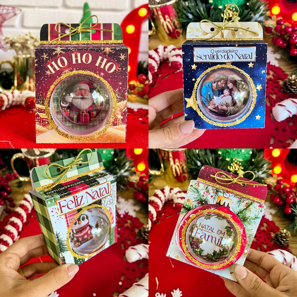 Arquivo Natal Caixa Bolinha Acrilica 6,5 cm - Ilustracin 1