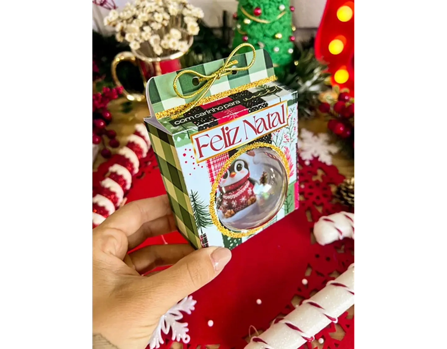 Arquivo Natal Caixa Bolinha Acrilica 6,5 cm - Ilustracin 3