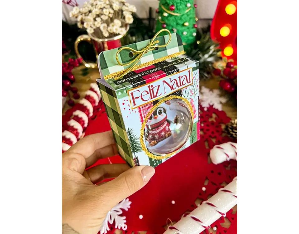 Arquivo Natal Caixa Bolinha Acrilica 6,5 cm - Ilustracin 3