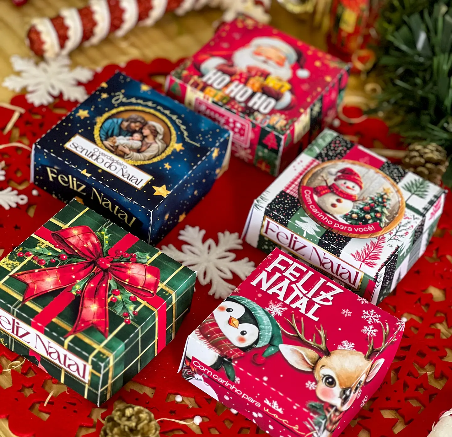 Arquivo Natal Caixinha 4 Doces - Ilustracin 1