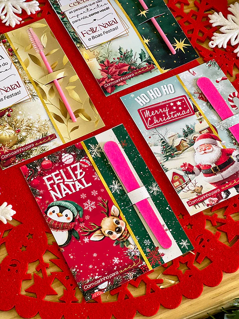 Arquivo Natal Card Mini Lixa ou Escovinha - Ilustracin