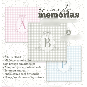 Arquivo Encadernação Baby Coleção Criando Memórias - CRIATIVA AFETIVA