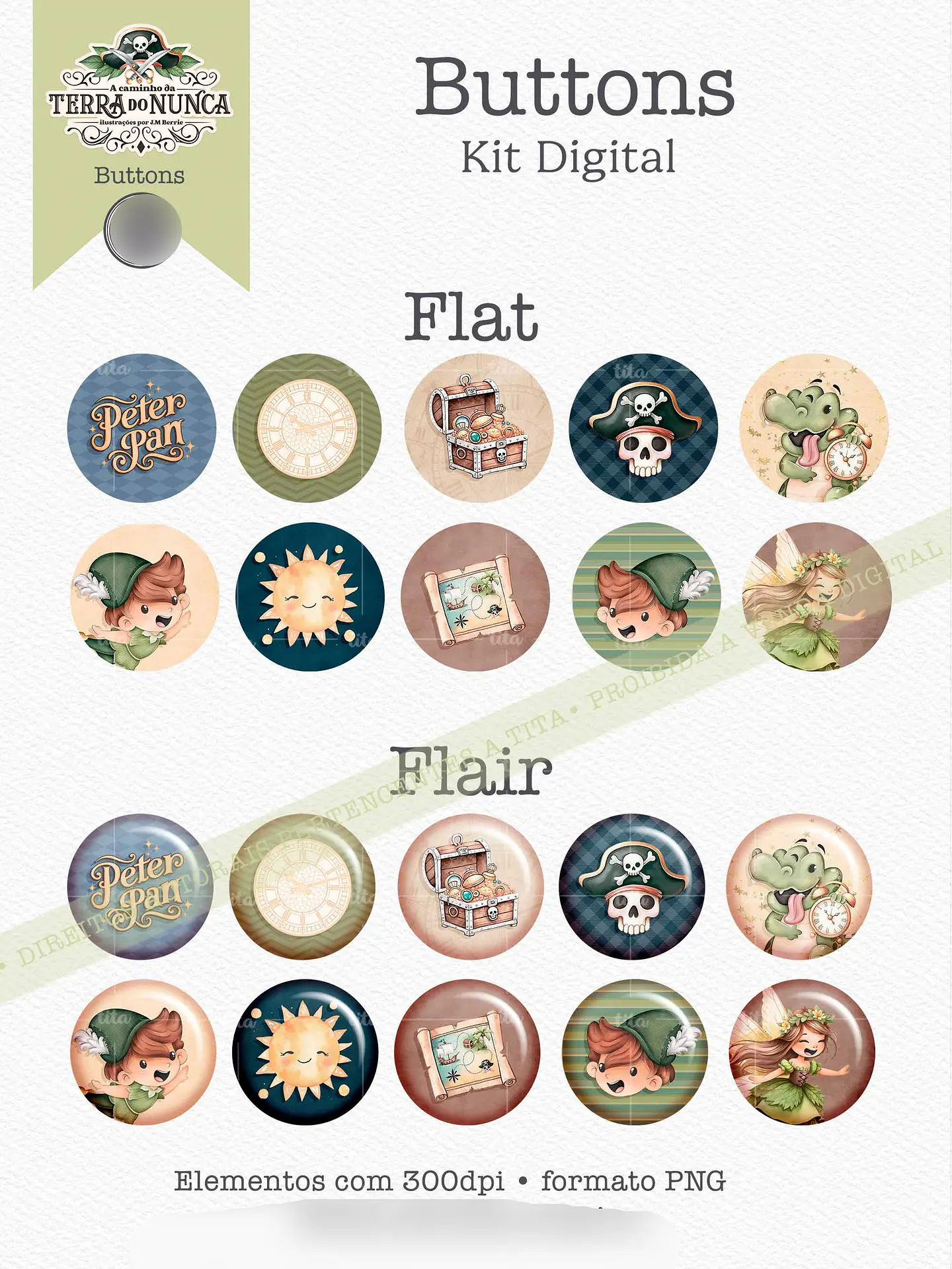 Arquivo Terra do Nunca Peter Pan Combo Ilustrações - 3