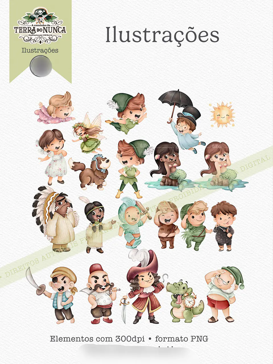 Arquivo Terra do Nunca Peter Pan Combo Ilustrações - 5