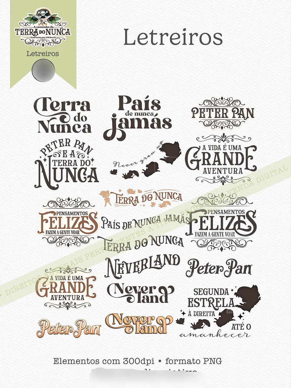Arquivo Terra do Nunca Peter Pan Combo Ilustrações - 6