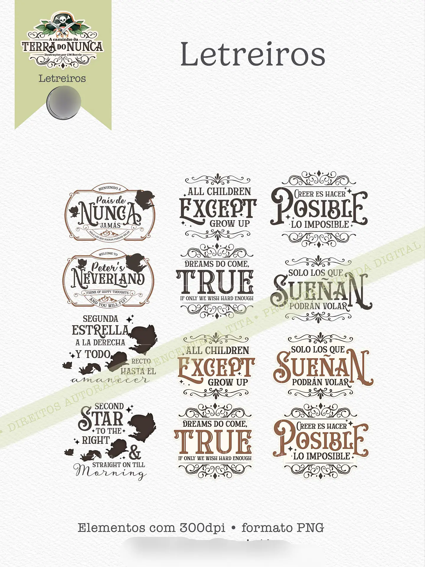 Arquivo Terra do Nunca Peter Pan Combo Ilustrações - 7