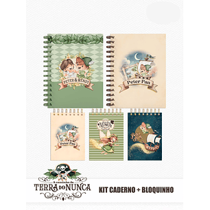 Arquivo Terra do Nunca Peter Pan Kit Caderno e Bloquinhos - TITA