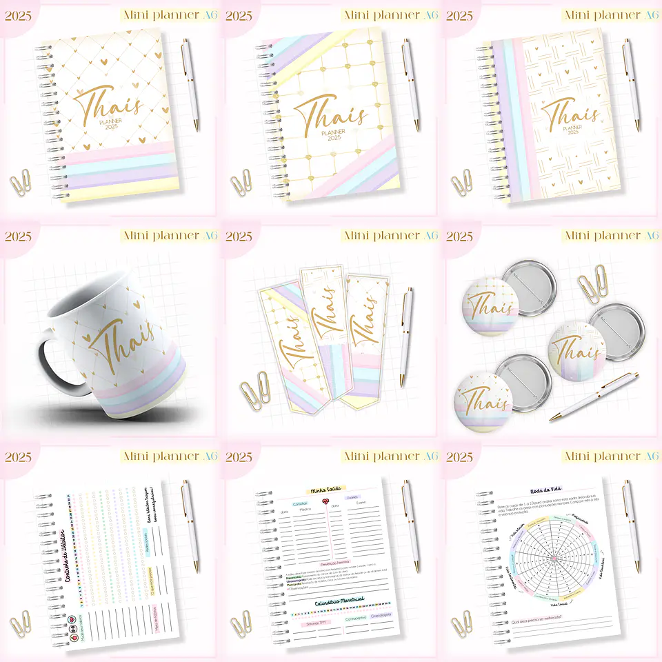Arquivo Mini Planner Combo A6 Candy - Lina 1