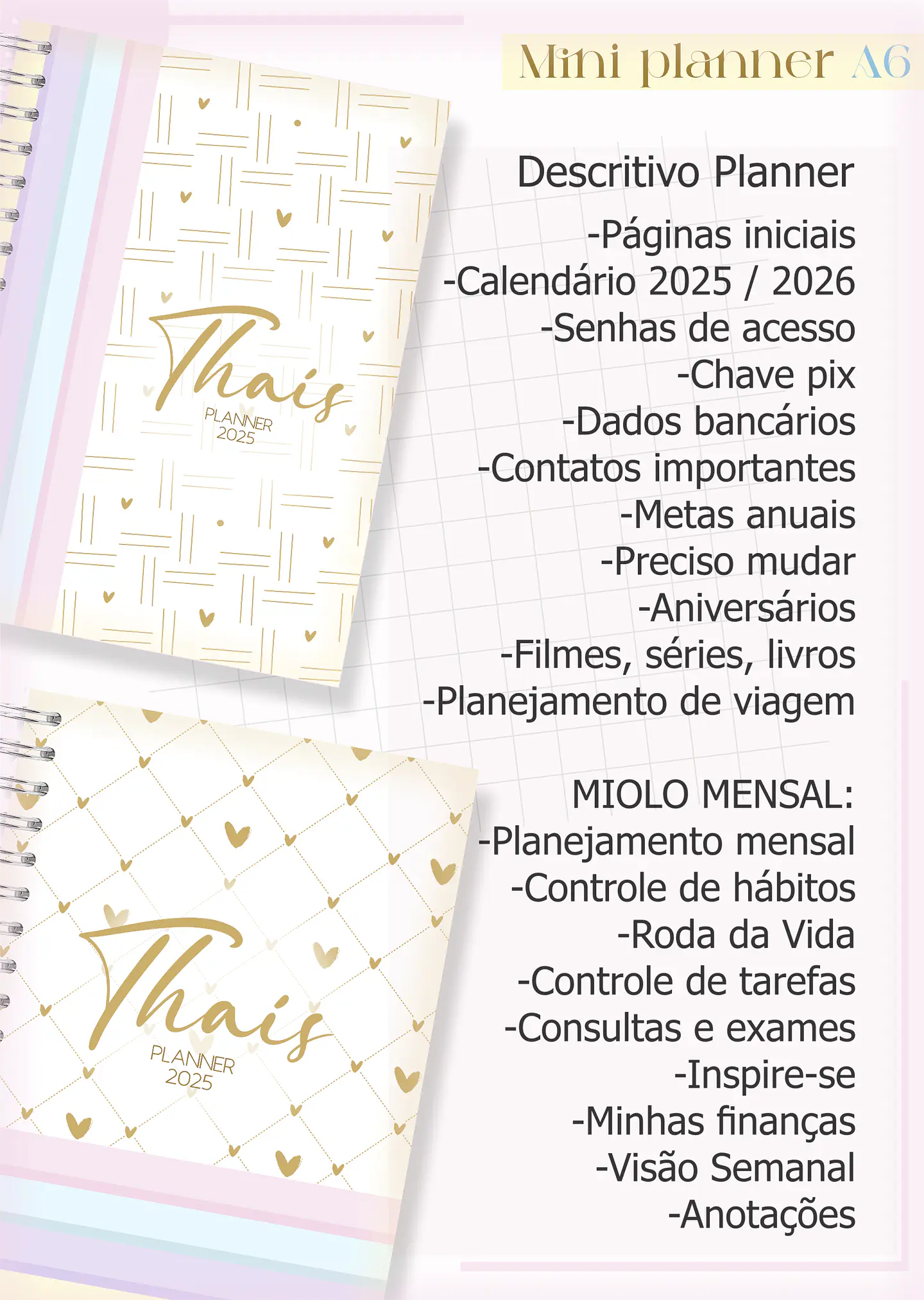 Arquivo Mini Planner Combo A6 Candy - Lina 2