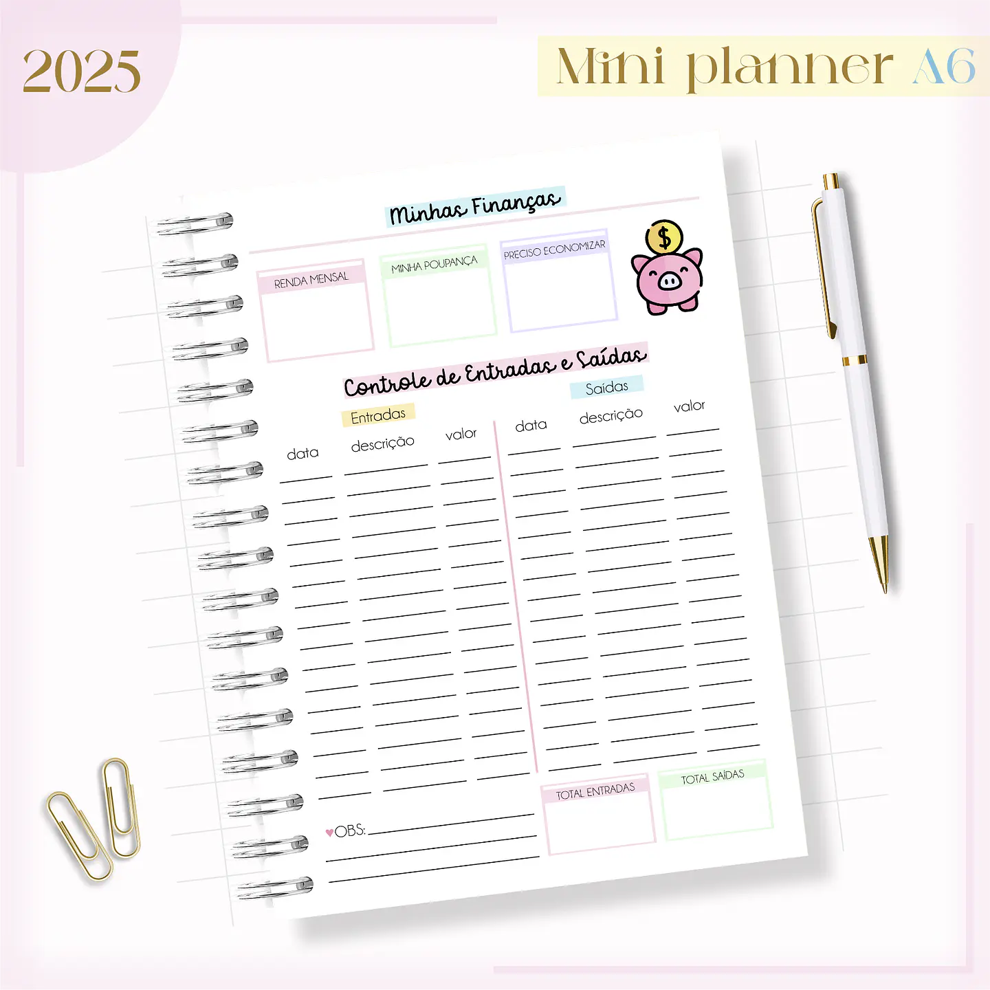 Arquivo Mini Planner Combo A6 Candy - Lina 9
