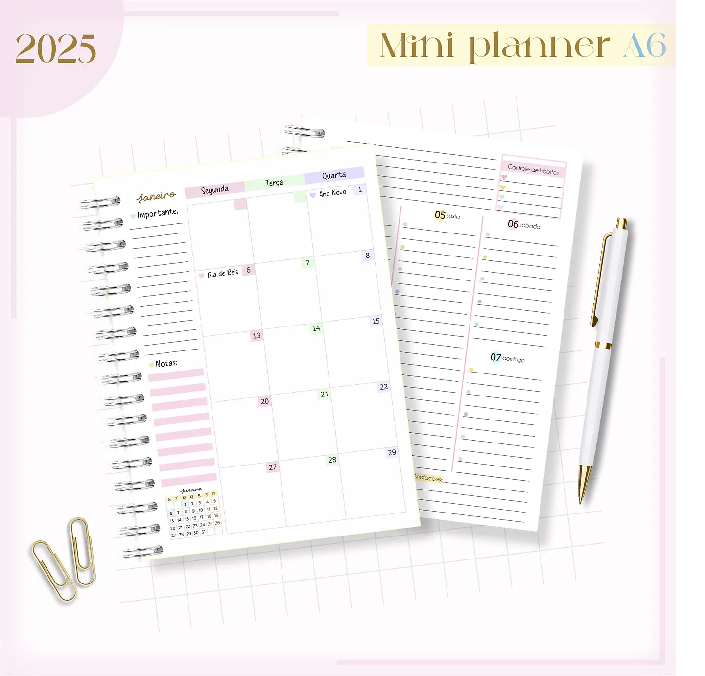 Arquivo Mini Planner Combo A6 Candy - Lina 10