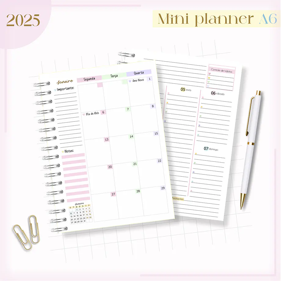 Arquivo Mini Planner Combo A6 Candy - Lina 10