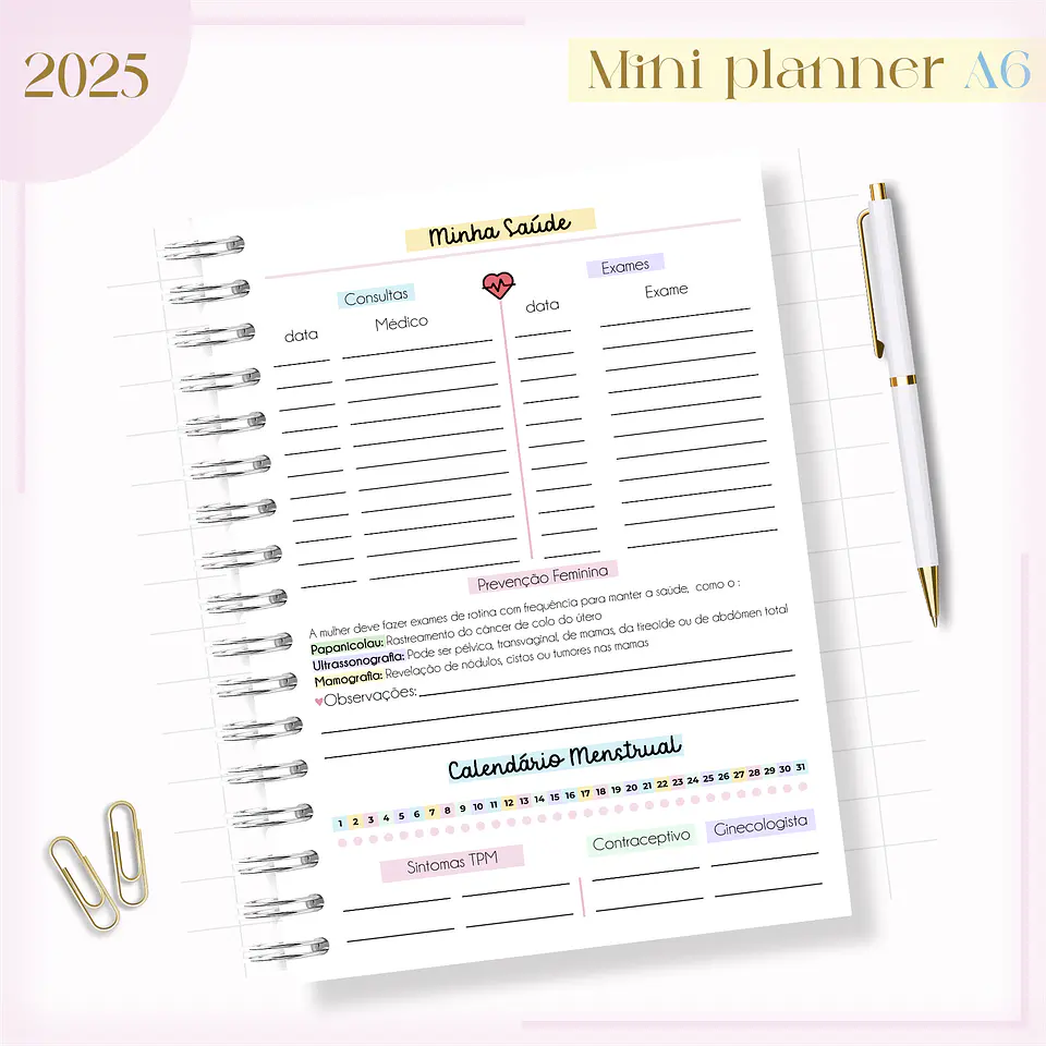 Arquivo Mini Planner Combo A6 Candy - Lina 13