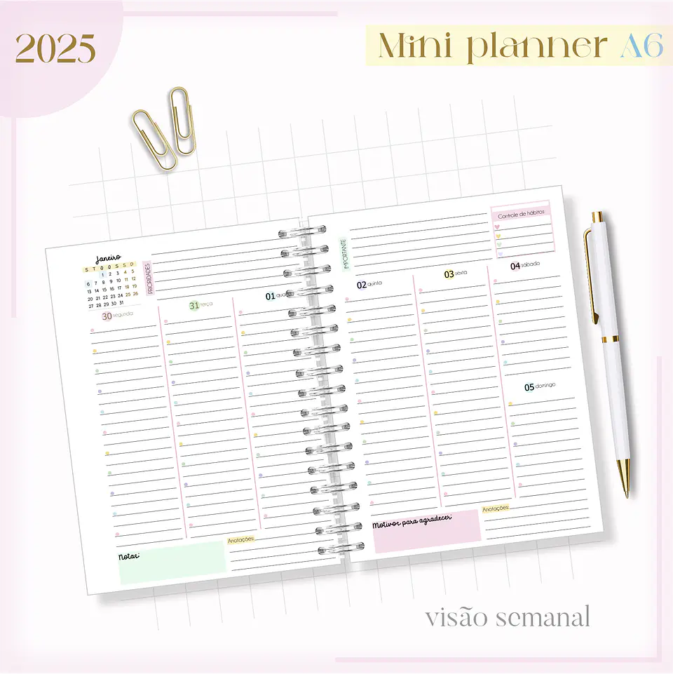 Arquivo Mini Planner Combo A6 Candy - Lina 14