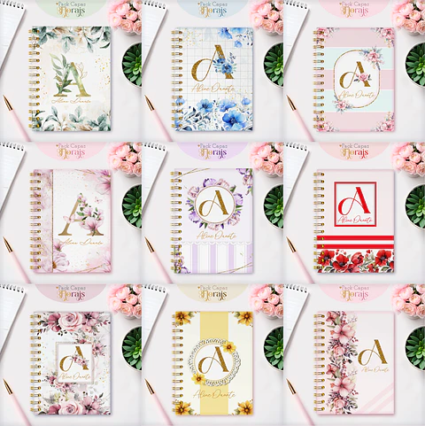 Arquivo Capas Alfabeto Floral - Lina