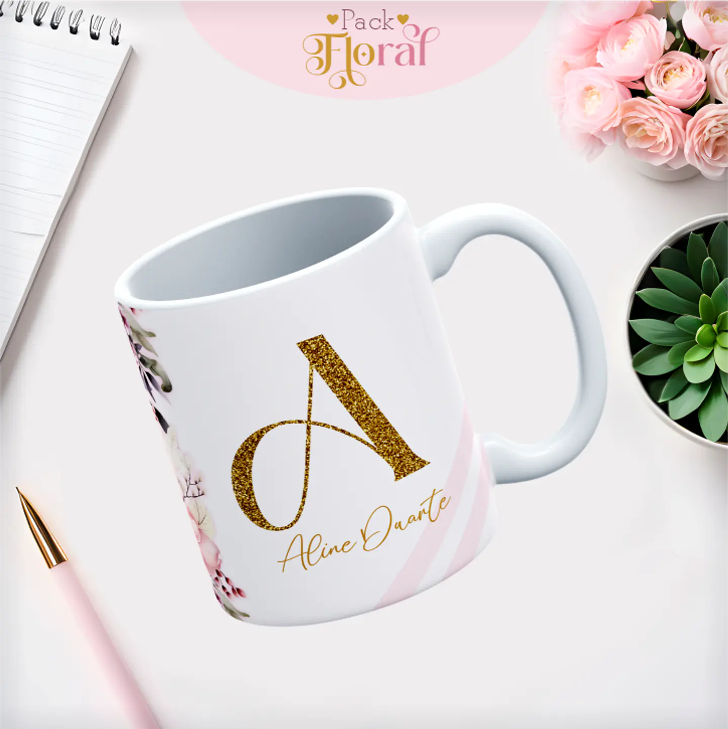 Arquivo Capas Alfabeto Floral - Lina 3