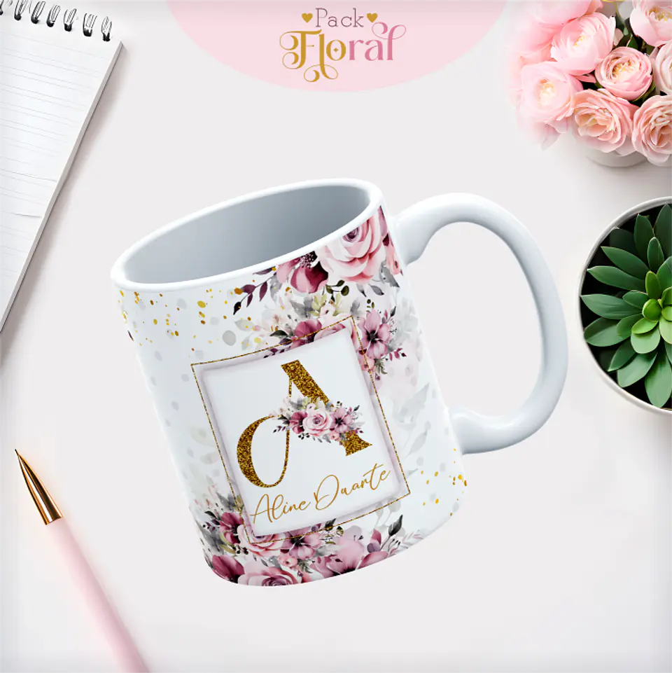 Arquivo Capas Alfabeto Floral - Lina 5