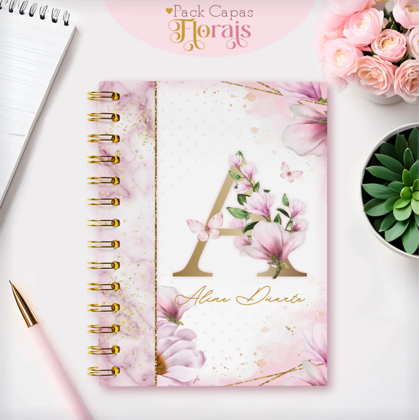 Arquivo Capas Alfabeto Floral - Lina 6