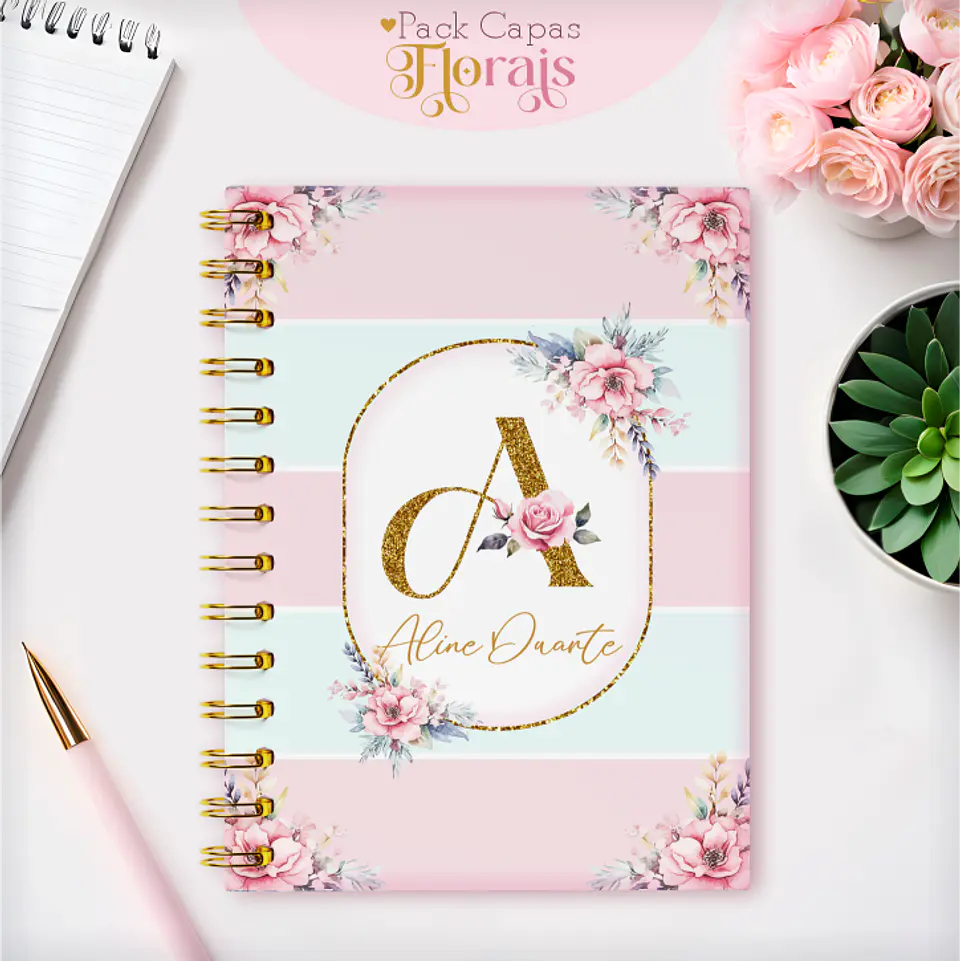 Arquivo Capas Alfabeto Floral - Lina 7