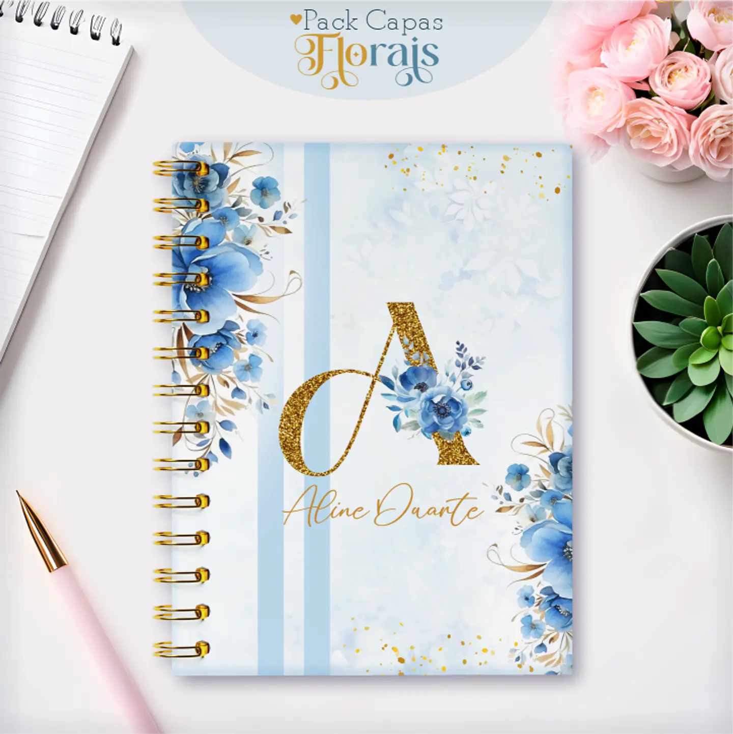 Arquivo Capas Alfabeto Floral - Lina 8