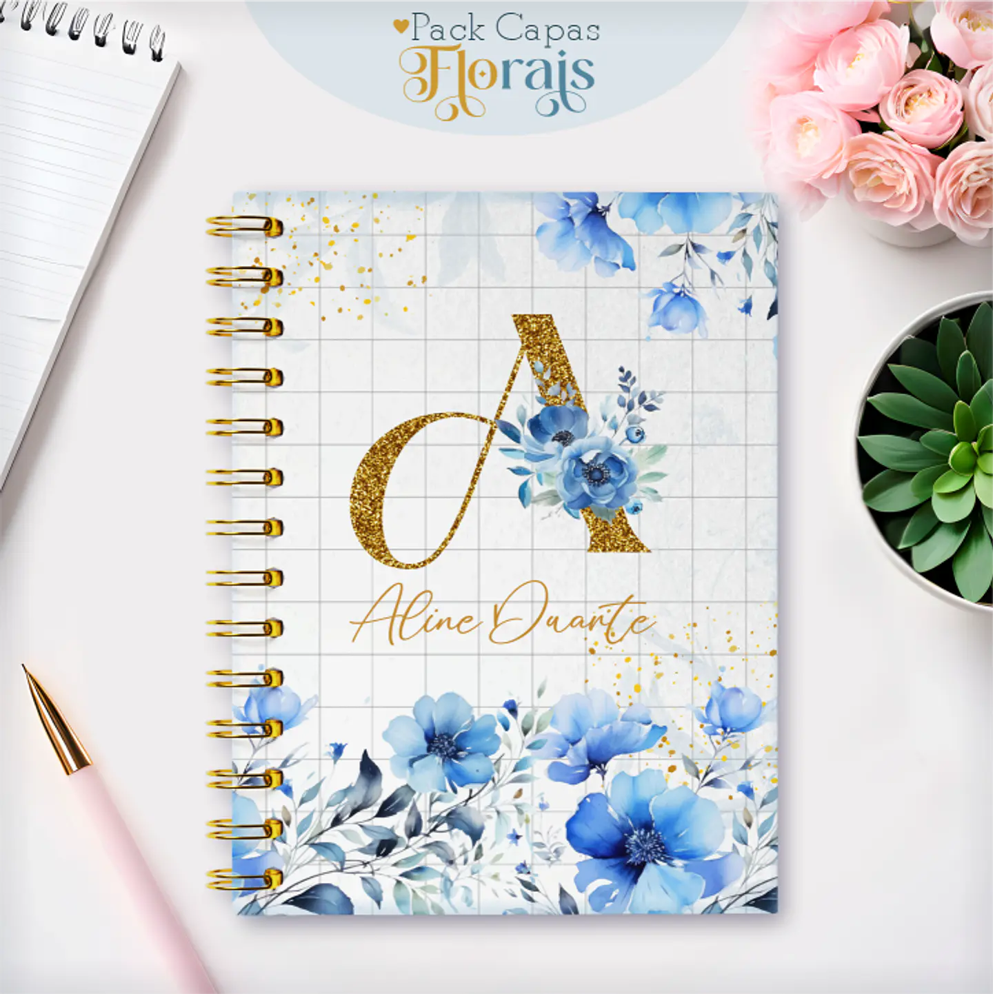 Arquivo Capas Alfabeto Floral - Lina 9