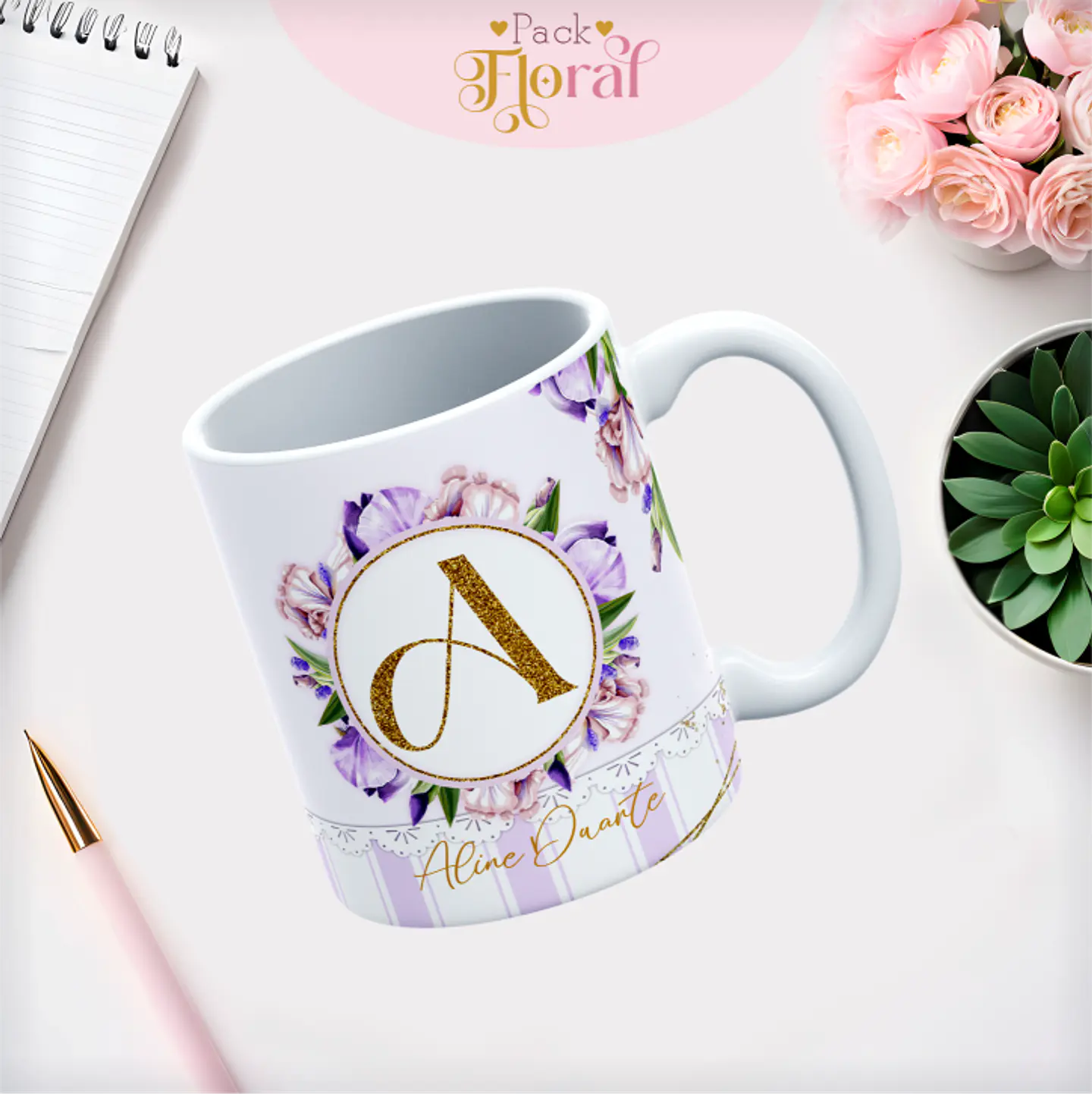 Arquivo Capas Alfabeto Floral - Lina 11