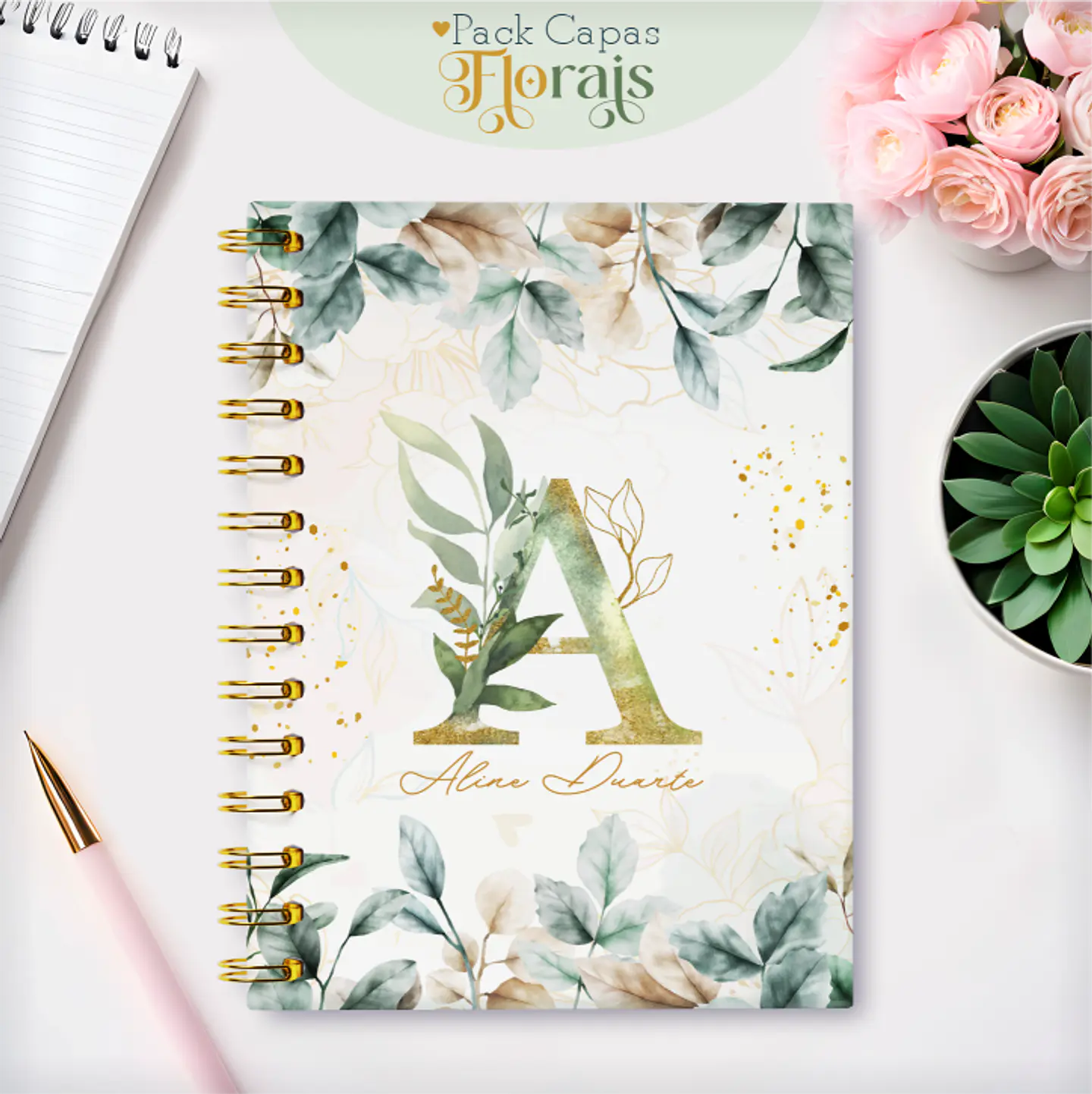 Arquivo Capas Alfabeto Floral - Lina 12