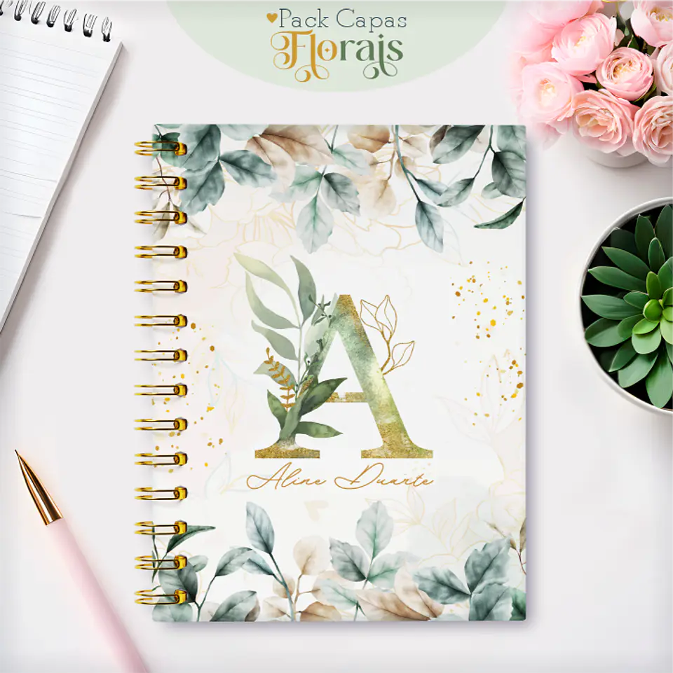Arquivo Capas Alfabeto Floral - Lina 12