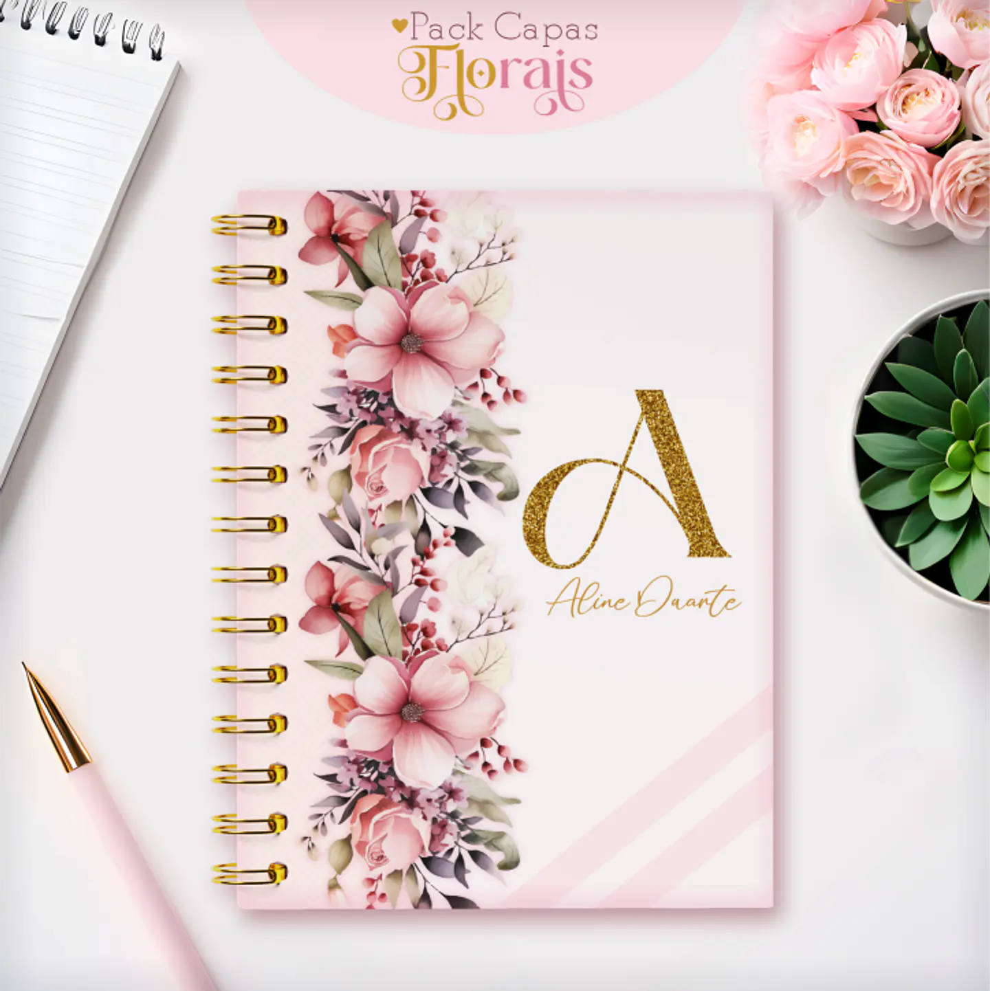 Arquivo Capas Alfabeto Floral - Lina 13