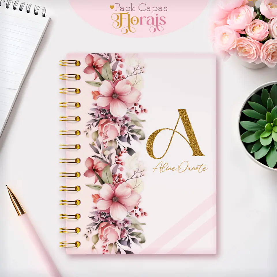 Arquivo Capas Alfabeto Floral - Lina 13