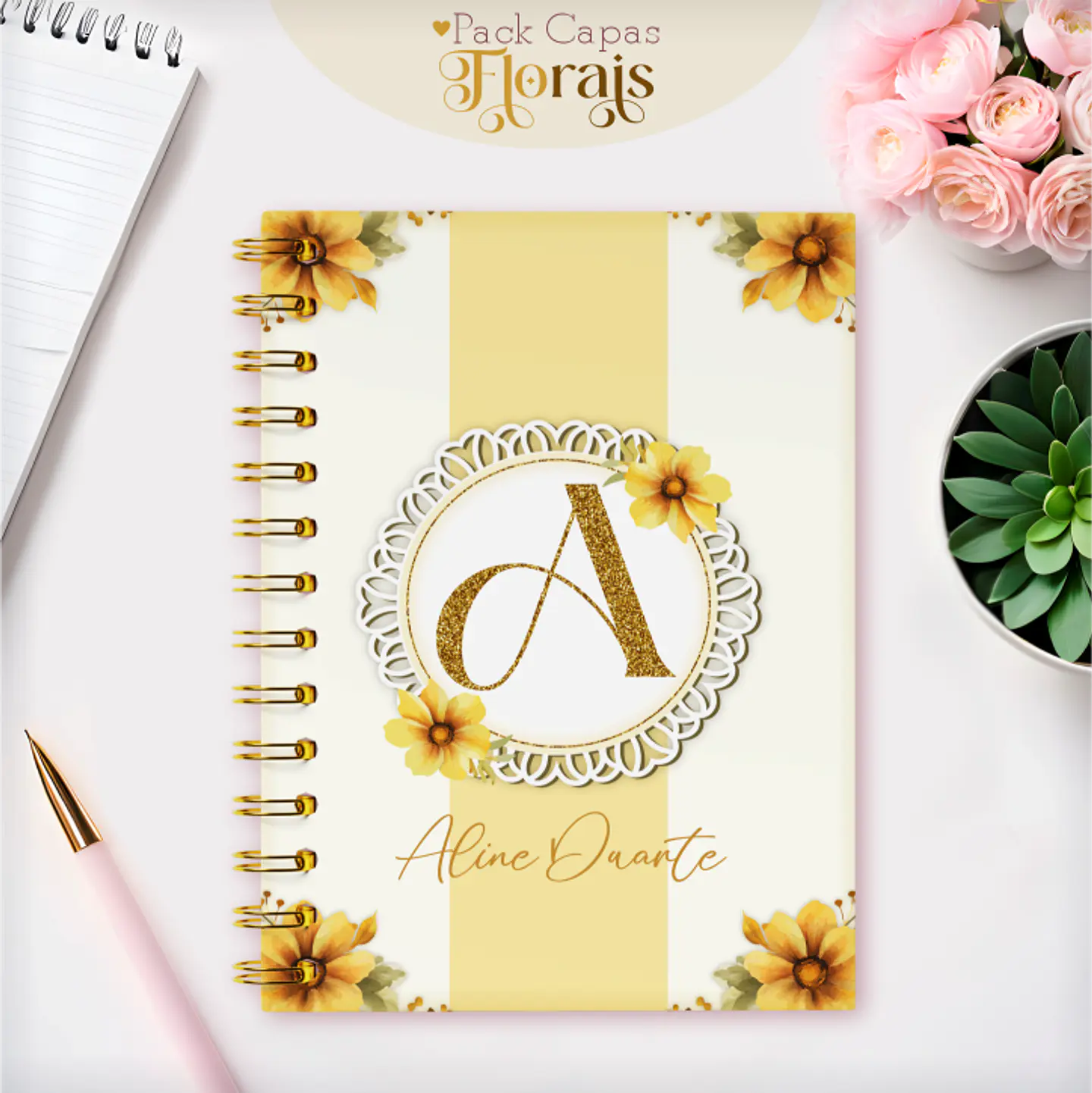 Arquivo Capas Alfabeto Floral - Lina 14