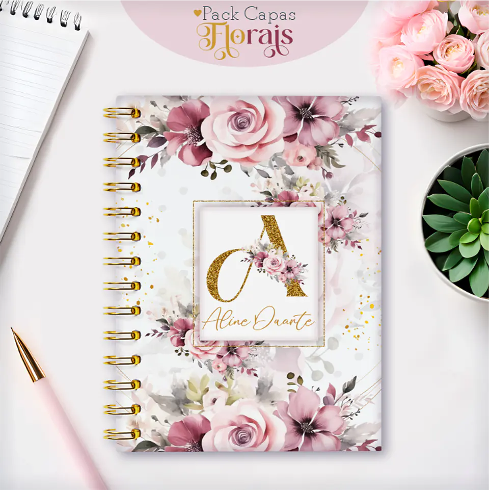 Arquivo Capas Alfabeto Floral - Lina 15