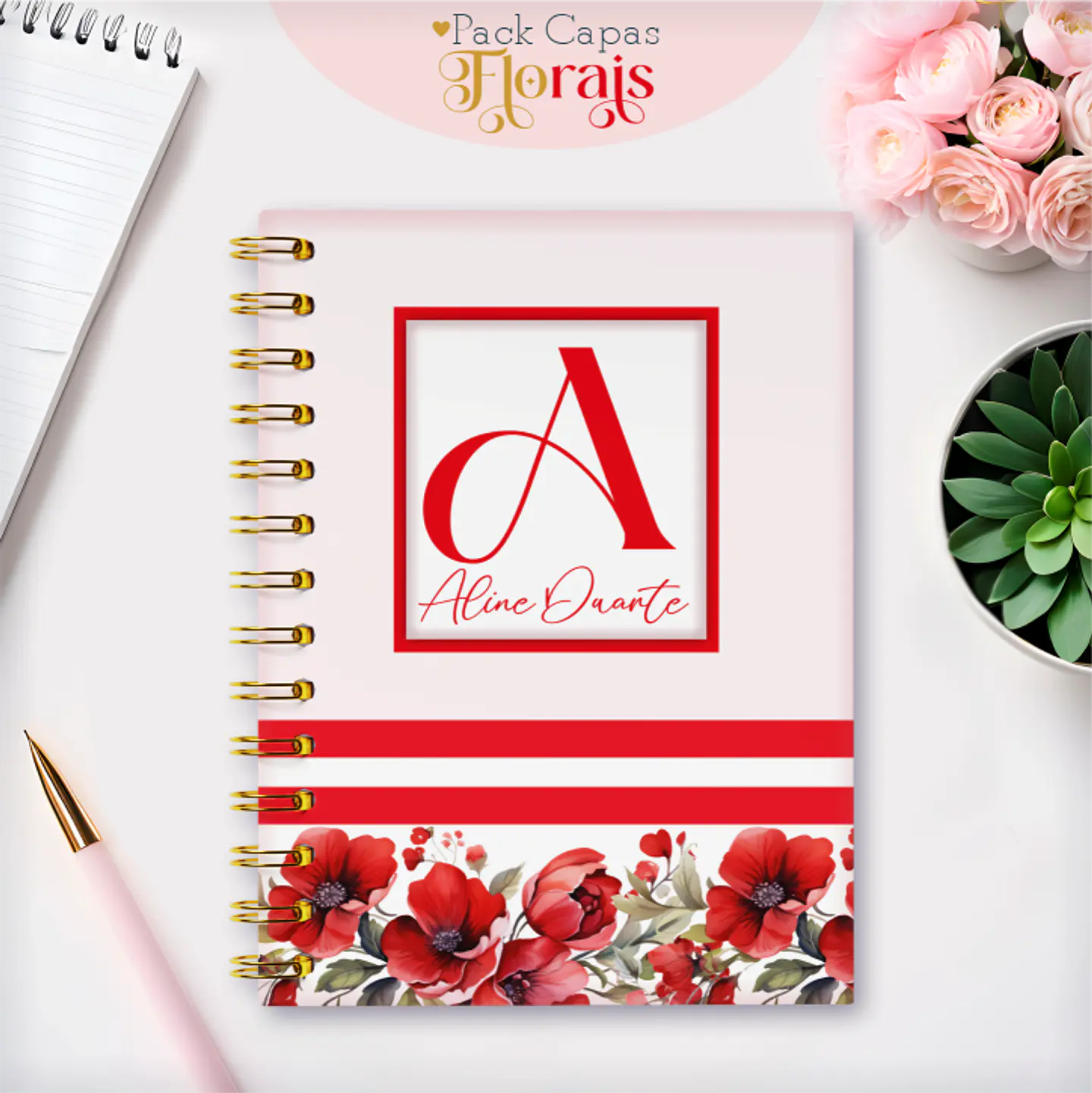 Arquivo Capas Alfabeto Floral - Lina 16