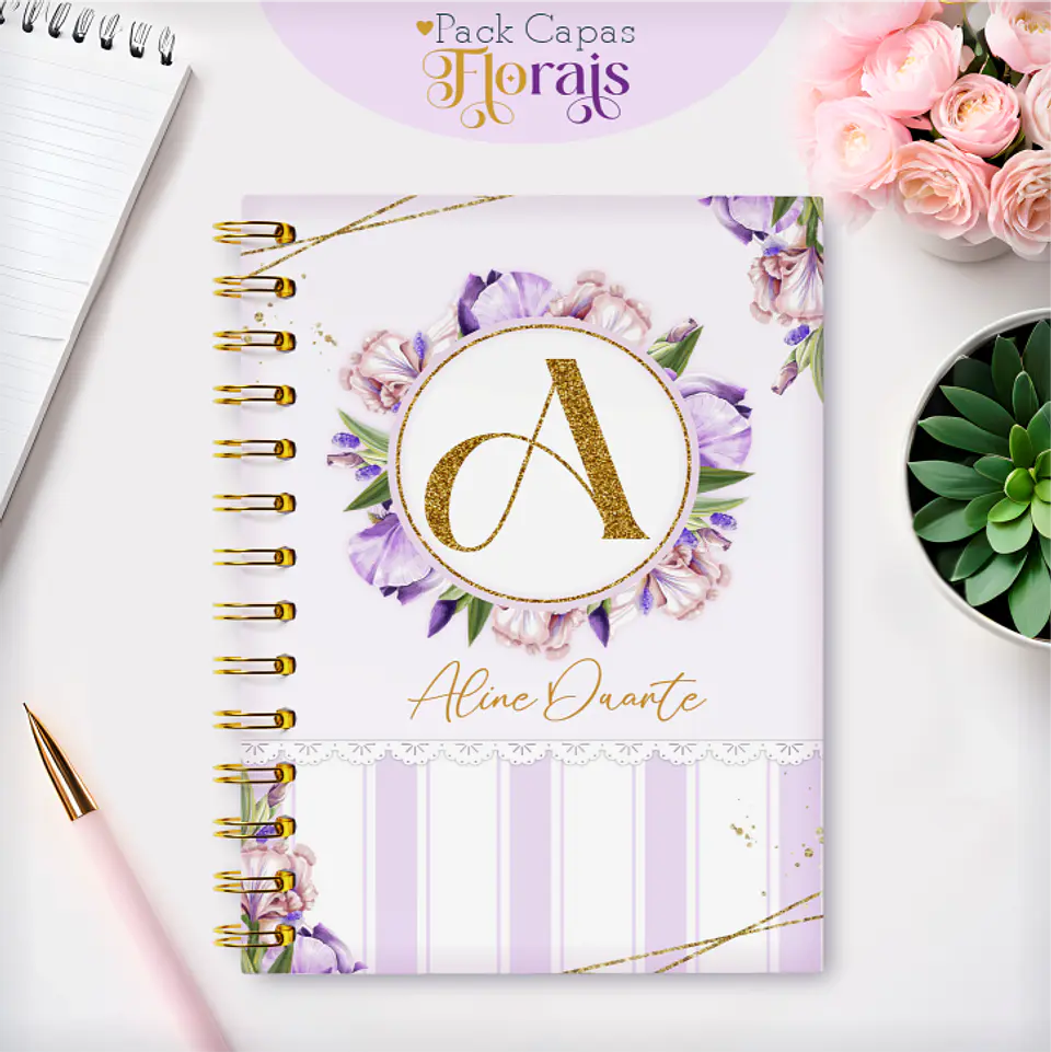 Arquivo Capas Alfabeto Floral - Lina 17