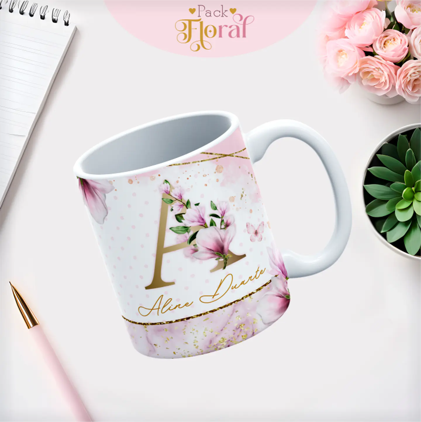 Arquivo Capas Alfabeto Floral - Lina 18