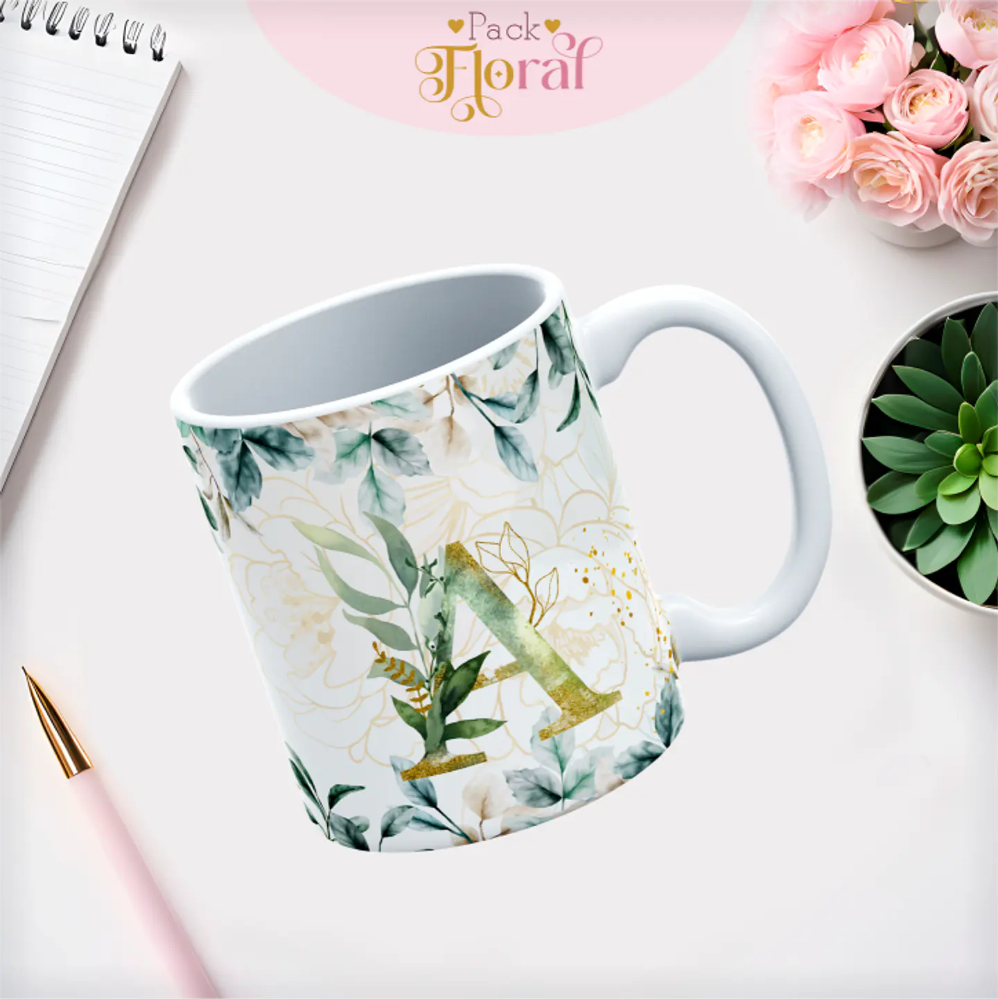 Arquivo Capas Alfabeto Floral - Lina 19