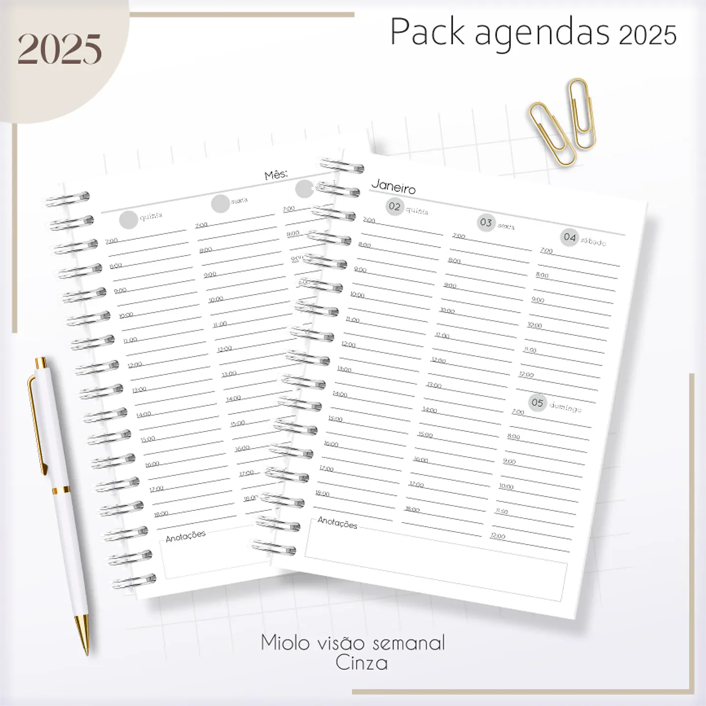 Arquivo Agendas Masculinas Combo 2025 - Lina 19