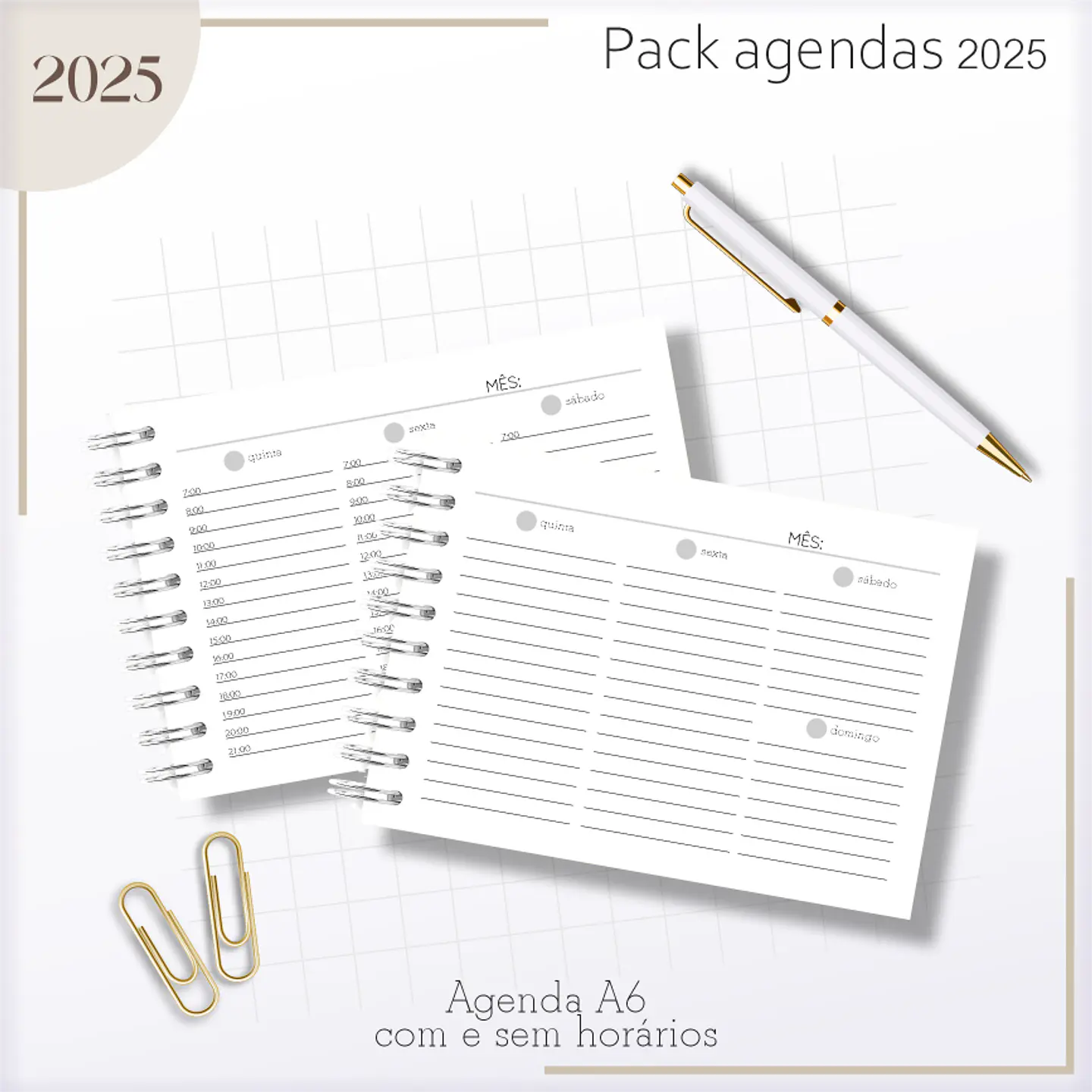 Arquivo Agendas Masculinas Combo 2025 - Lina 22