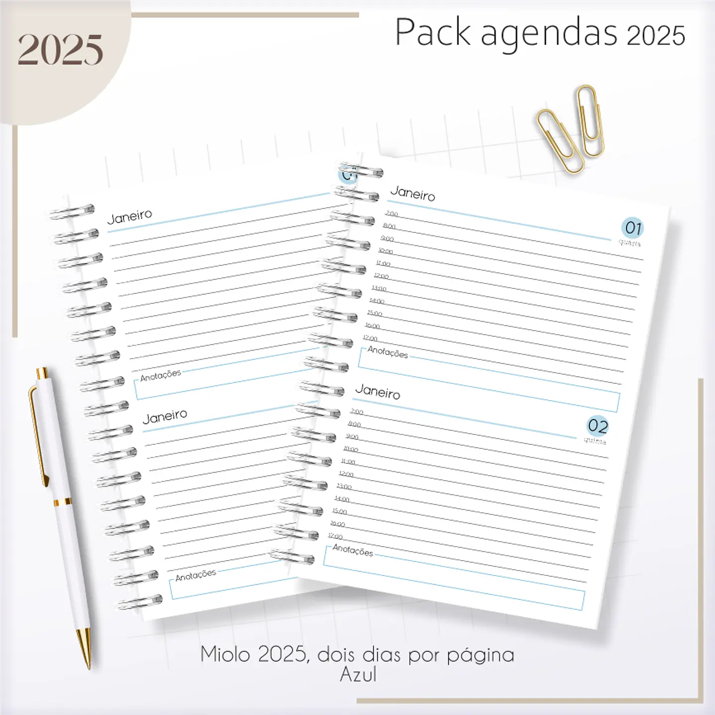 Arquivo Agendas Masculinas Combo 2025 - Lina 30