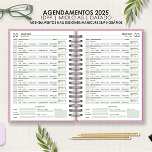 Arquivo Agendamento Nail Designer 2025 Sem Horário - MOLDES DA LÊ
