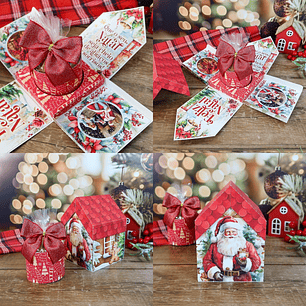 Arquivo Natal Caixa Panetone Casinha Explosão - Chuvinha de papel