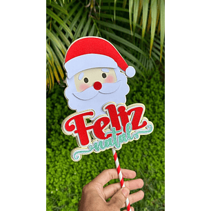  Arquivo Topo de Bolo Feliz Natal Noel - EM CAMADAS