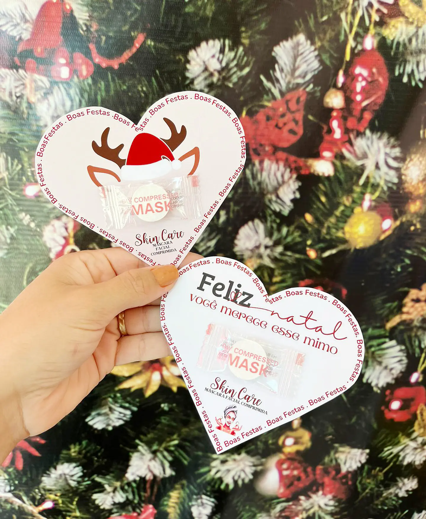 Arquivo Natal Card Mascara Comprimida Coração 1