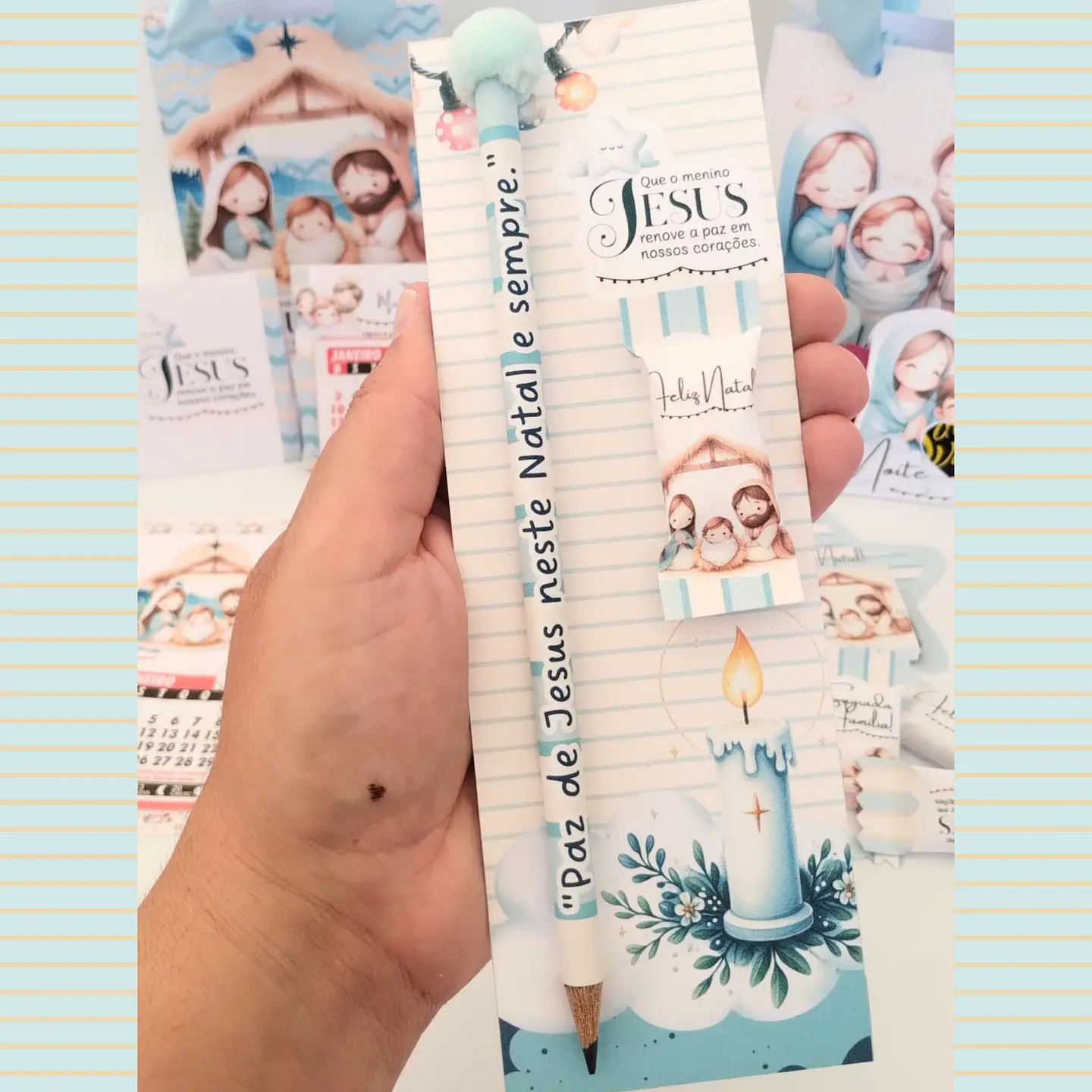 Arquivo Natal Cristão Azul Kit Mimos - Abelhinha 5