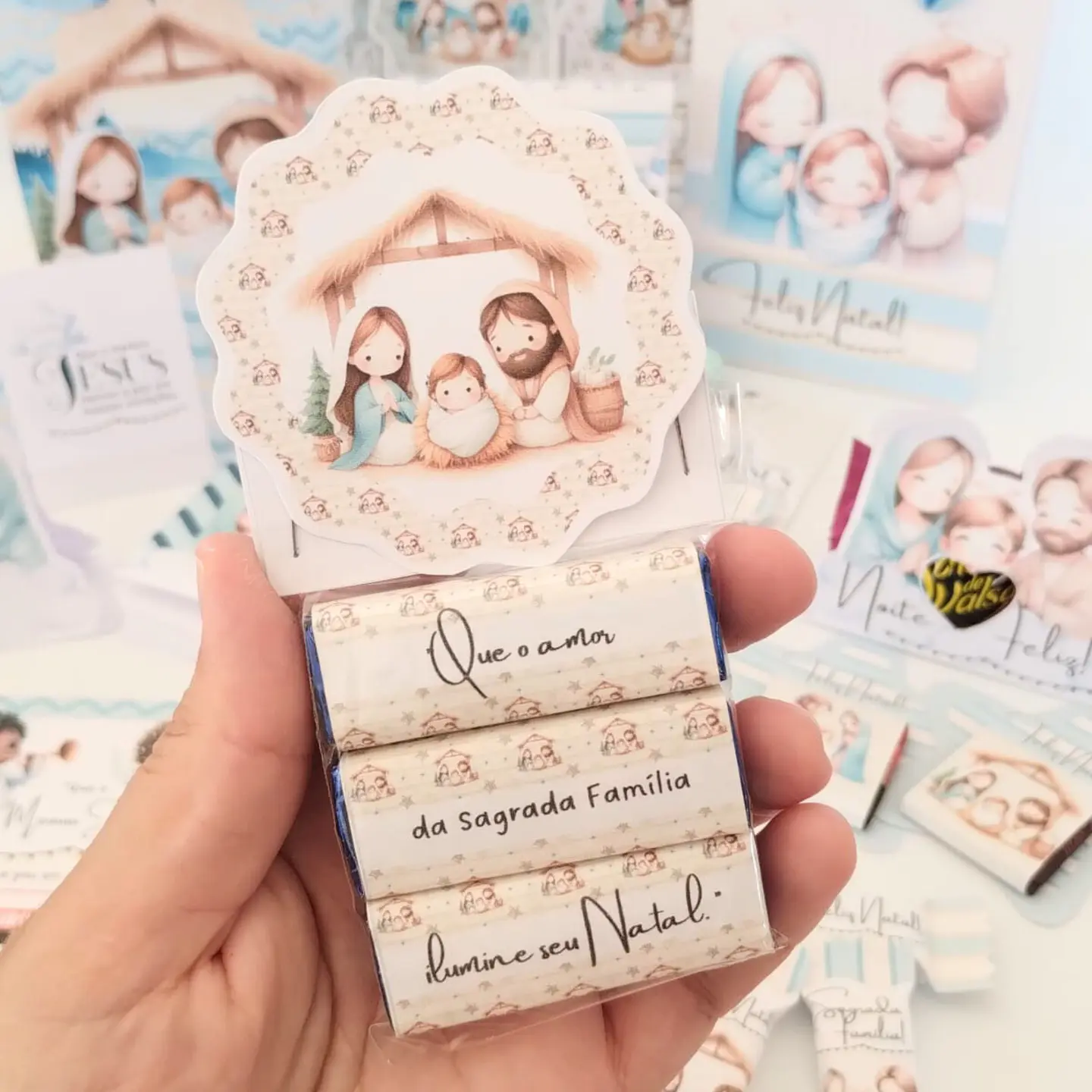 Arquivo Natal Cristão Azul Kit Mimos - Abelhinha 8