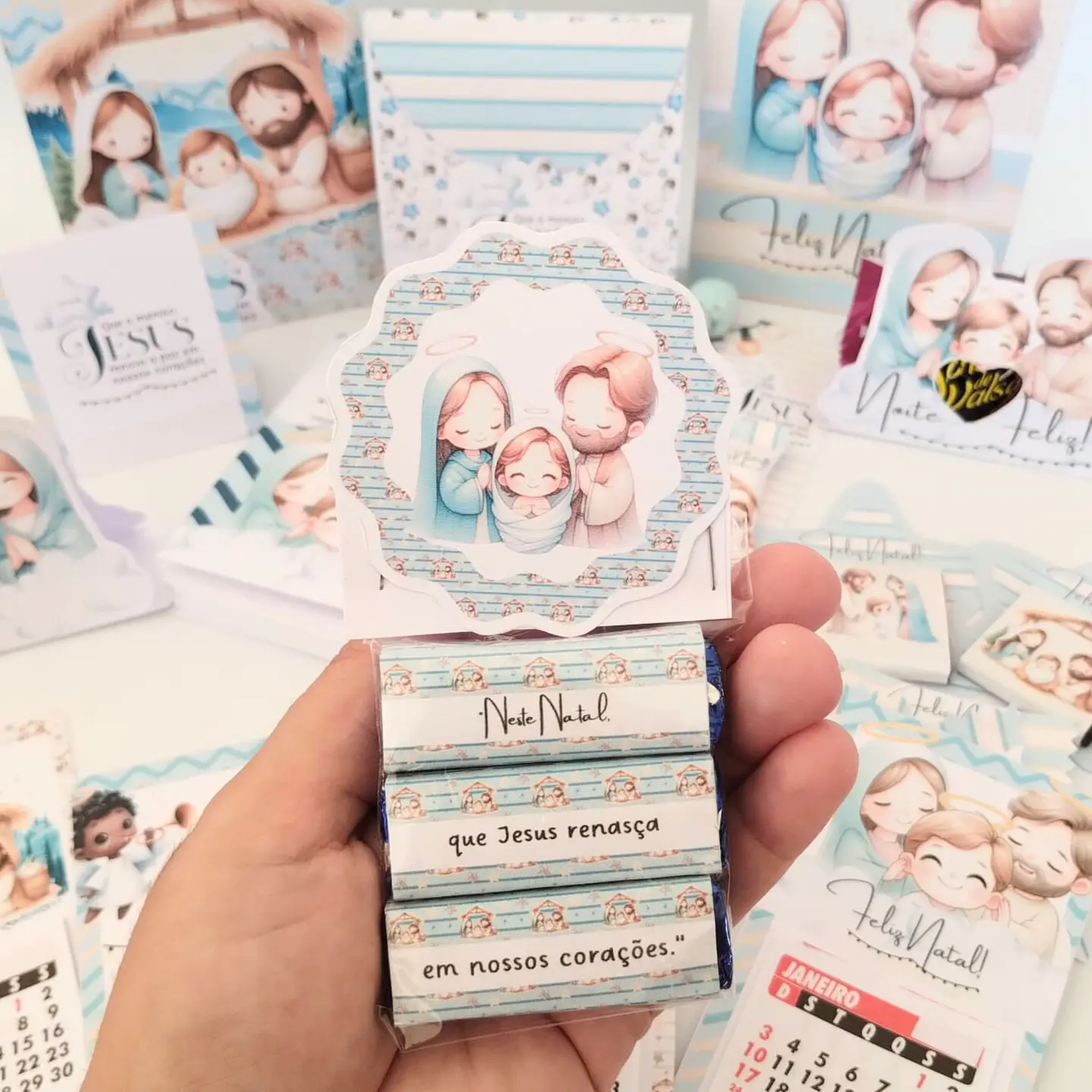 Arquivo Natal Cristão Azul Kit Mimos - Abelhinha 9