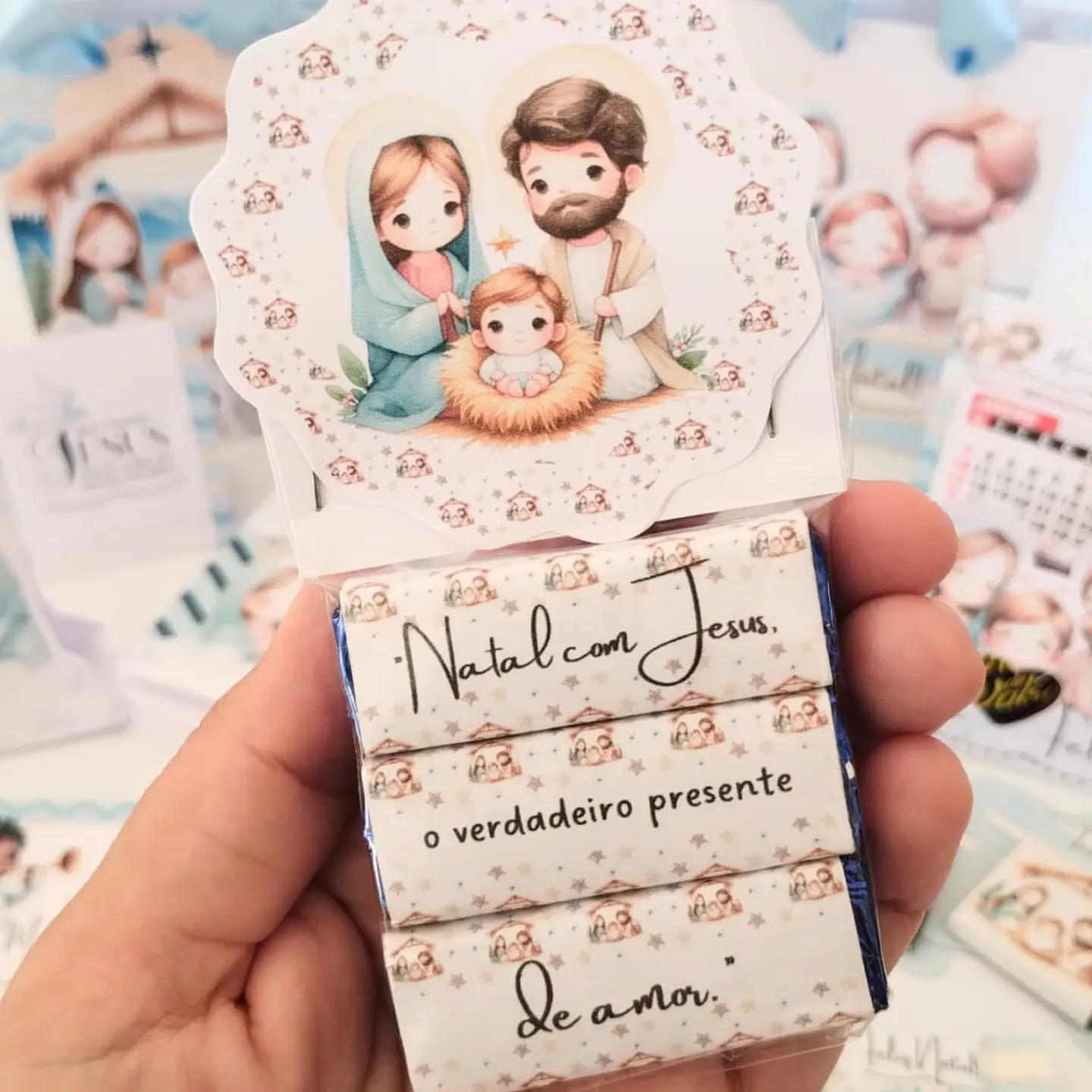 Arquivo Natal Cristão Azul Kit Mimos - Abelhinha 12