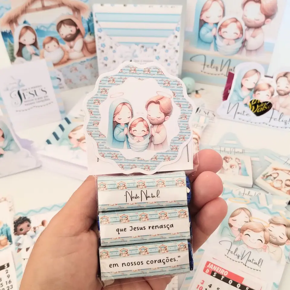 Arquivo Natal Cristão Azul Kit Mimos - Abelhinha 13